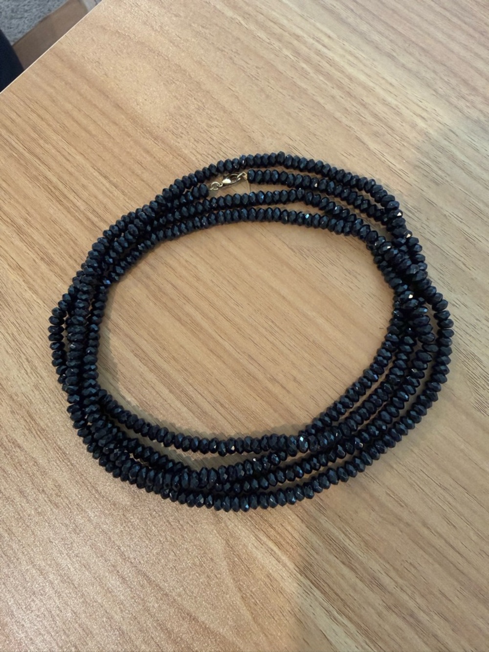 Black Beaded Wrap-Strand Necklace - Elegant Women's Jewelry